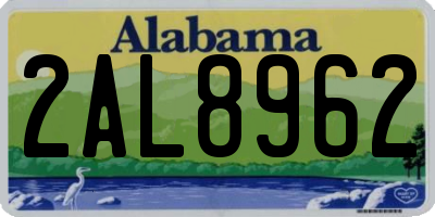 AL license plate 2AL8962