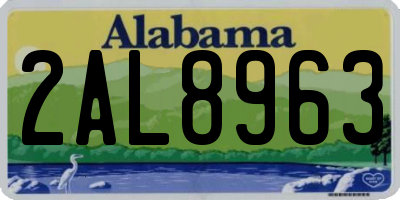 AL license plate 2AL8963