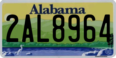 AL license plate 2AL8964