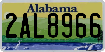 AL license plate 2AL8966