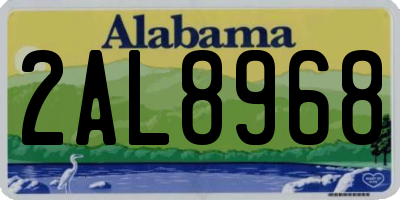 AL license plate 2AL8968
