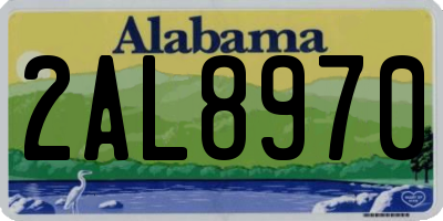 AL license plate 2AL8970
