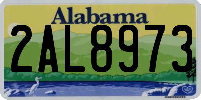 AL license plate 2AL8973