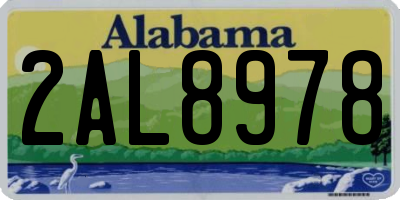 AL license plate 2AL8978
