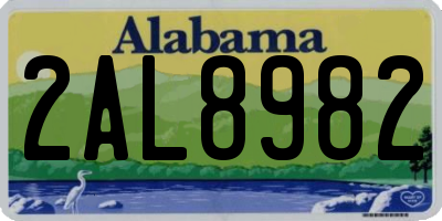 AL license plate 2AL8982