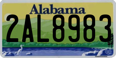 AL license plate 2AL8983