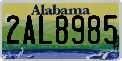 AL license plate 2AL8985