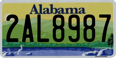 AL license plate 2AL8987