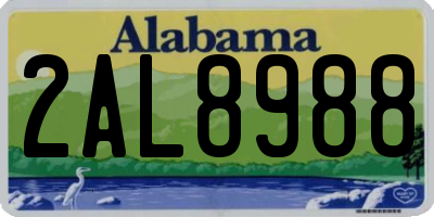 AL license plate 2AL8988