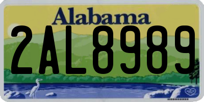 AL license plate 2AL8989