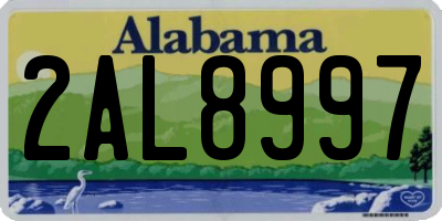 AL license plate 2AL8997