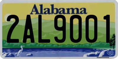 AL license plate 2AL9001