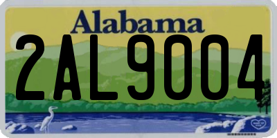 AL license plate 2AL9004