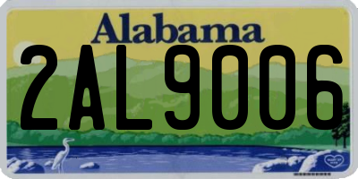 AL license plate 2AL9006