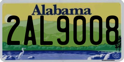 AL license plate 2AL9008