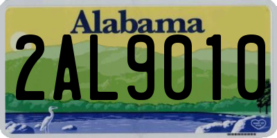 AL license plate 2AL9010