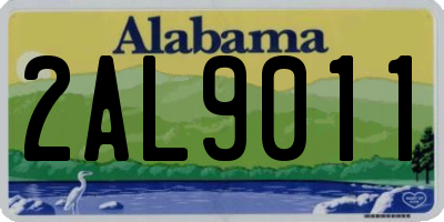 AL license plate 2AL9011