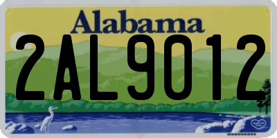 AL license plate 2AL9012
