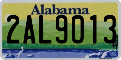 AL license plate 2AL9013
