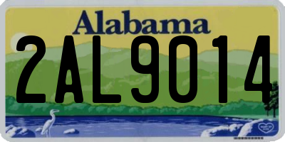 AL license plate 2AL9014