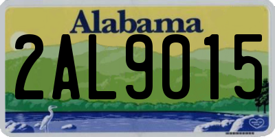 AL license plate 2AL9015