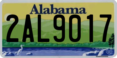 AL license plate 2AL9017