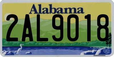 AL license plate 2AL9018