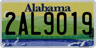 AL license plate 2AL9019