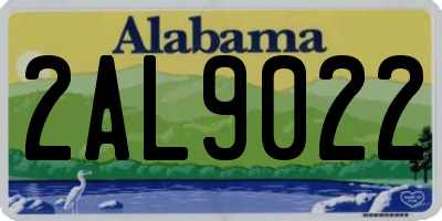 AL license plate 2AL9022