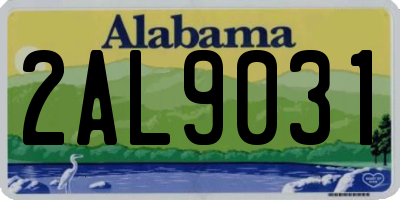 AL license plate 2AL9031