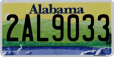 AL license plate 2AL9033