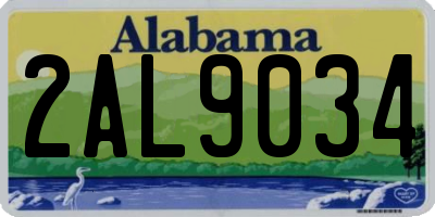 AL license plate 2AL9034
