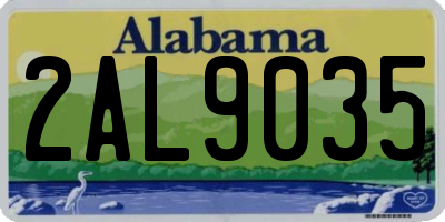 AL license plate 2AL9035