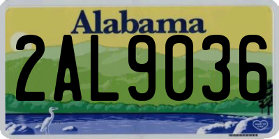 AL license plate 2AL9036