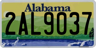 AL license plate 2AL9037