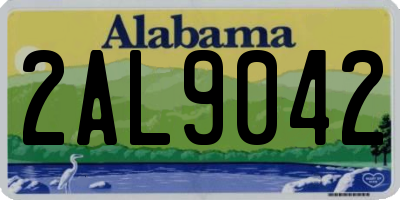 AL license plate 2AL9042