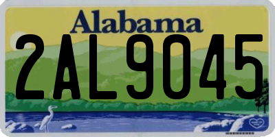 AL license plate 2AL9045
