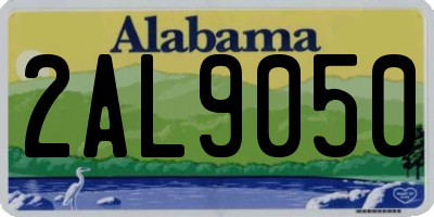 AL license plate 2AL9050
