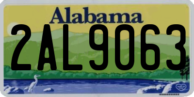 AL license plate 2AL9063