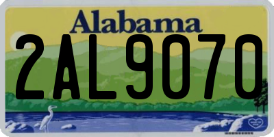 AL license plate 2AL9070