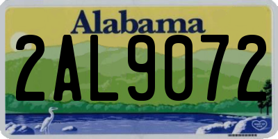AL license plate 2AL9072