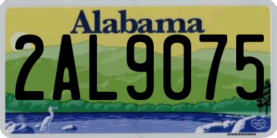 AL license plate 2AL9075