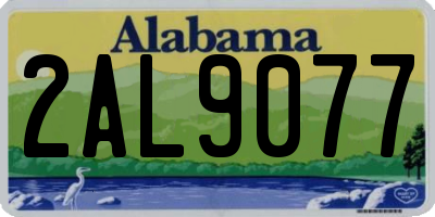 AL license plate 2AL9077