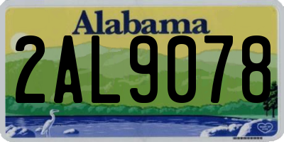AL license plate 2AL9078