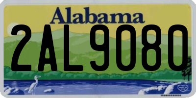 AL license plate 2AL9080