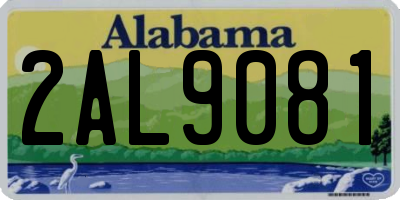 AL license plate 2AL9081