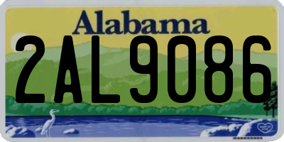 AL license plate 2AL9086