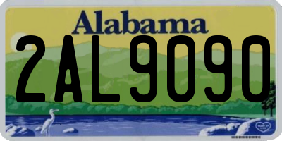 AL license plate 2AL9090