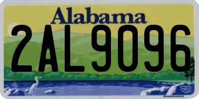 AL license plate 2AL9096