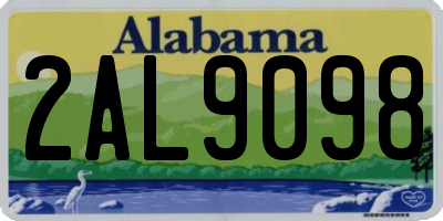 AL license plate 2AL9098